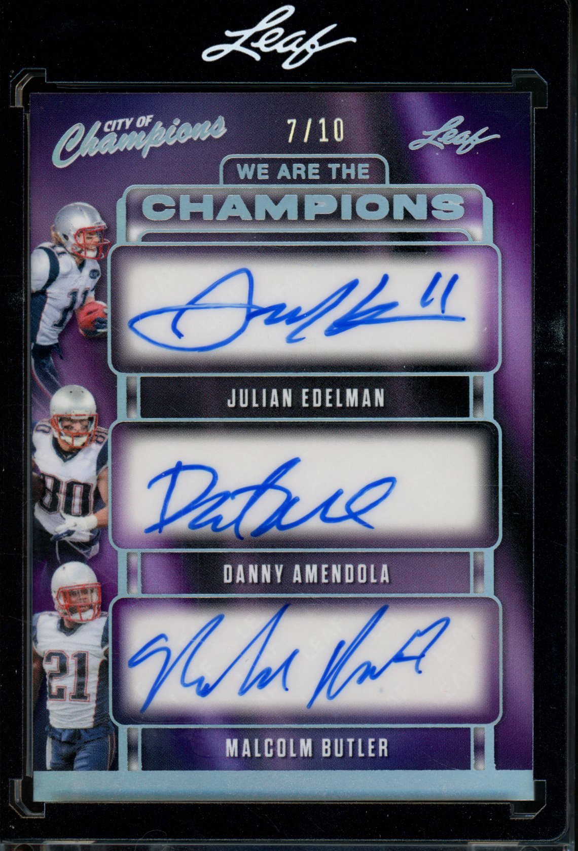 2026 Leaf City of Champions Edelman / Amendola / Butler Triple Autograph /10 Patriots - Trading Card Market