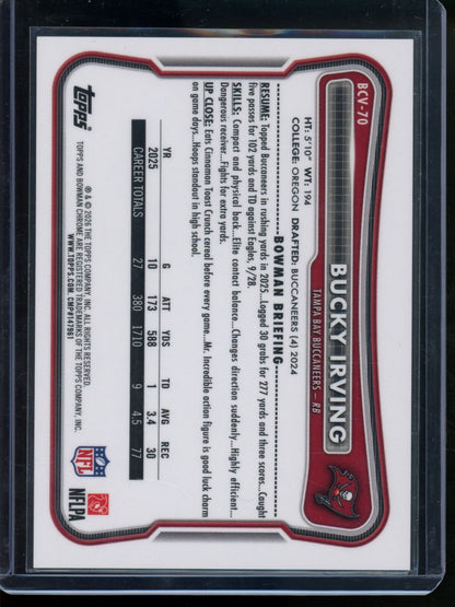 2026 Bowman Chrome Bucky Irving Orange Shimmer Refractor /25 Buccaneers - Trading Card Market