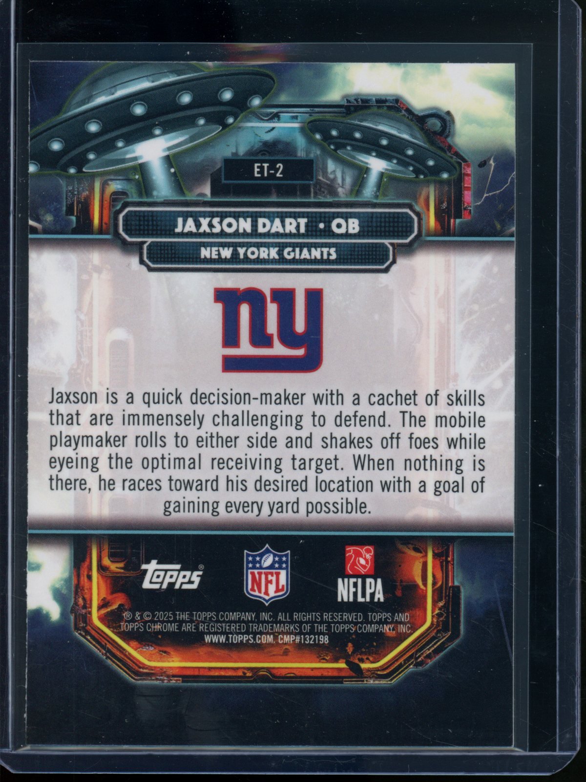 2025 Topps Chrome Cosmic Jaxson Dart Rookie RC #ET-2 Giants - Trading Card Market