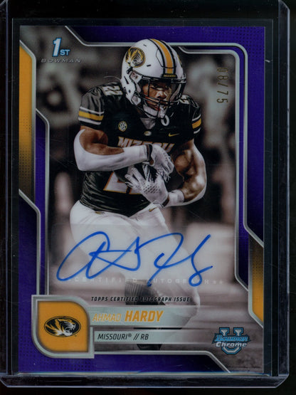 2025 Bowman Chrome Ahmad Hardy 1st Purple Refractor Autograph /75 Mizzou - Trading Card Market