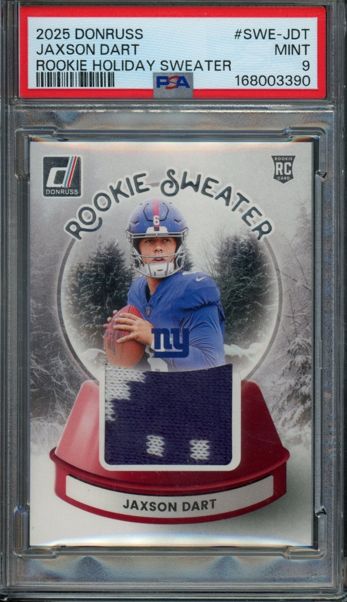 2025 Panini Donruss Jaxson Dart Rookie Holiday Sweater #SWE-JDT PSA 9 Giants - Trading Card Market