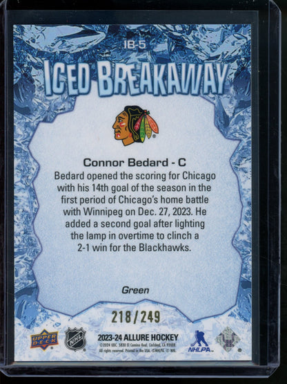 2023/24 Upper Deck Allure Connor Bedard Green Iced Breakaway /249 Blackhawks - Trading Card Market