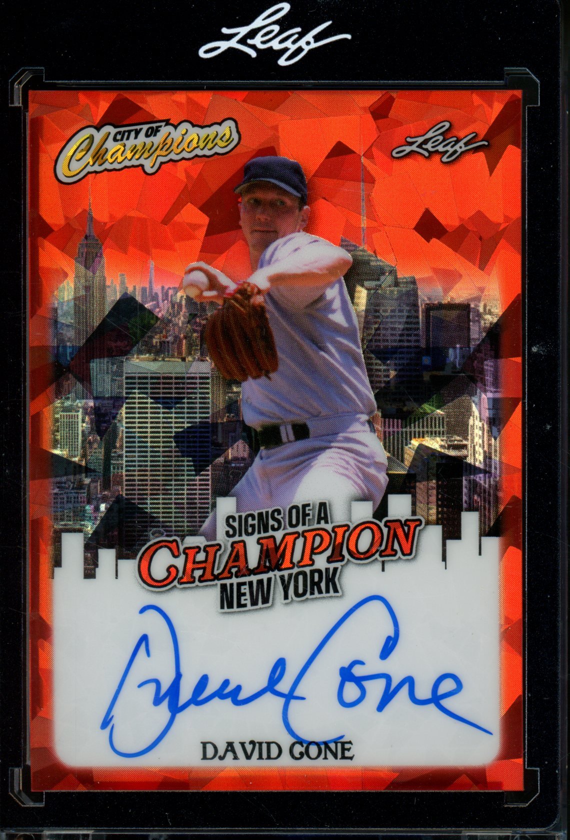 2026 Leaf City of Champions David Cone Orange Ice Autograph /8 - Trading Card Market