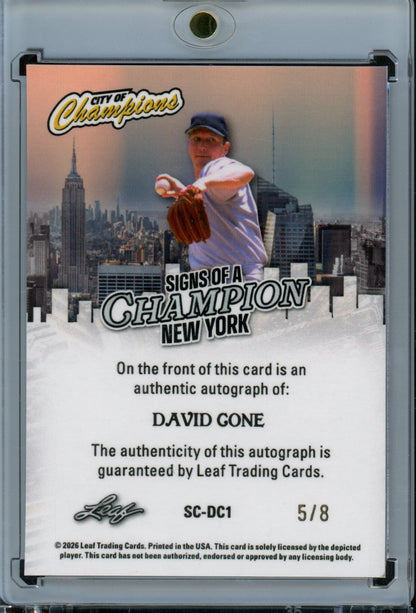 2026 Leaf City of Champions David Cone Orange Ice Autograph /8 - Trading Card Market
