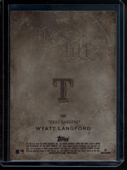 2026 Topps Allen and Ginter Wyatt Langford Tin Type SSP #105 Rangers - Trading Card Market
