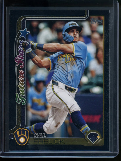 2025 Topps Flagship Sal Frelick Future Stars Black Border /74 Brewers - Trading Card Market