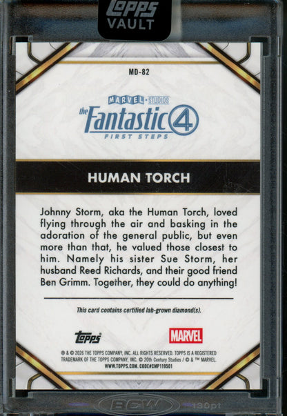 2026 Topps Vault Marvel Human Torch Encased Diamond /50 Fantastic 4