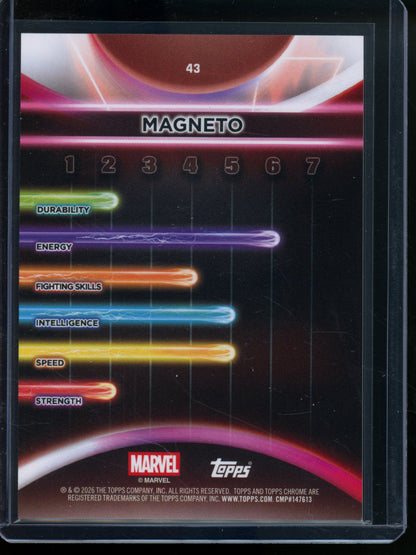 2026 Topps Chrome Marvel Magneto Purple Refractor /75 #43