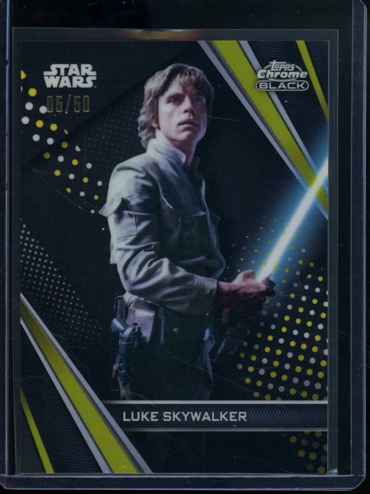 2023 Topps Chrome Black Star Wars Luke Skywalker Gold Refractor /50 #49