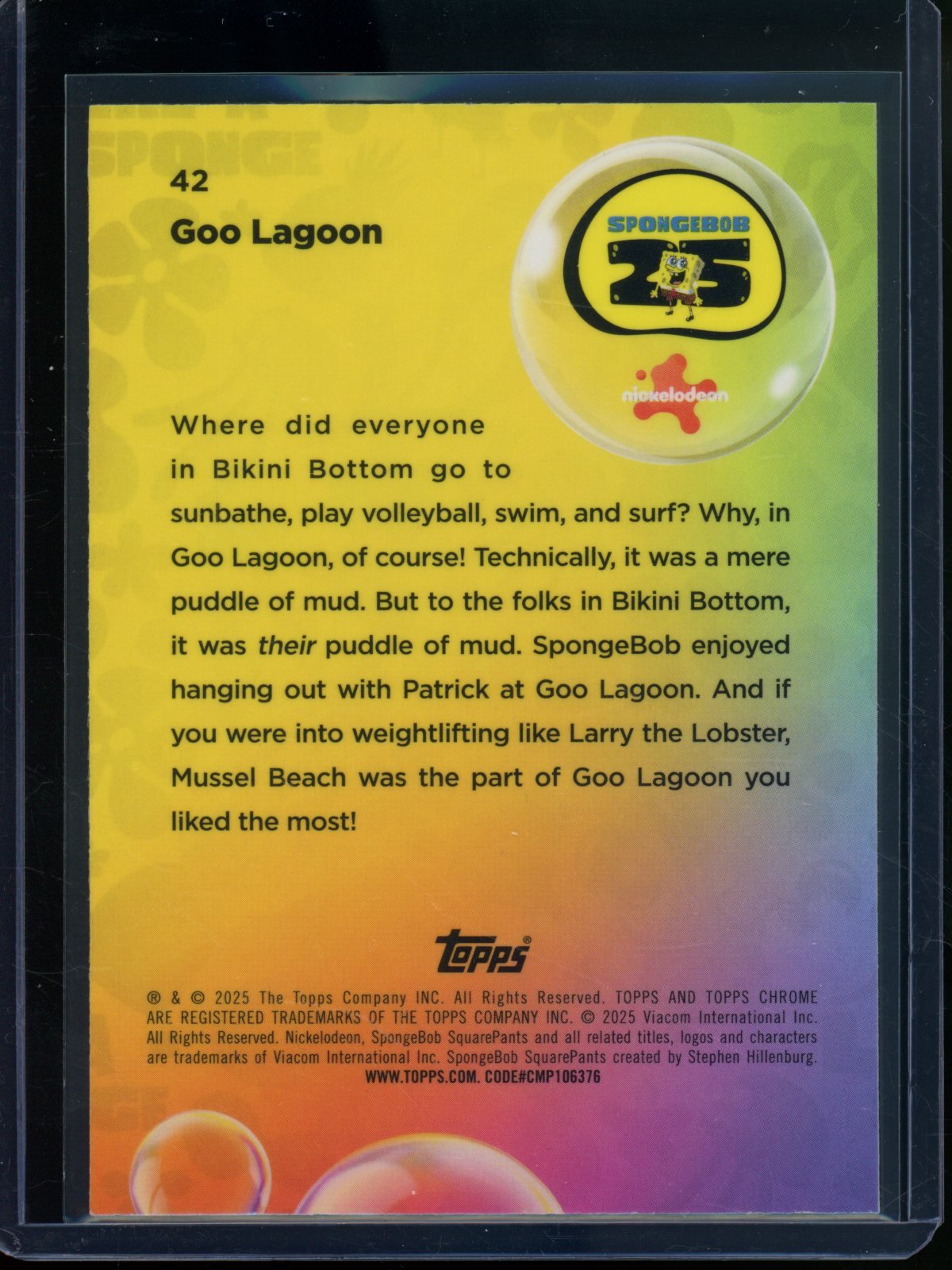 2025 Topps Chrome Spongebob Goo Lagoon Wave Refractor /175 #42 - Trading Card Market