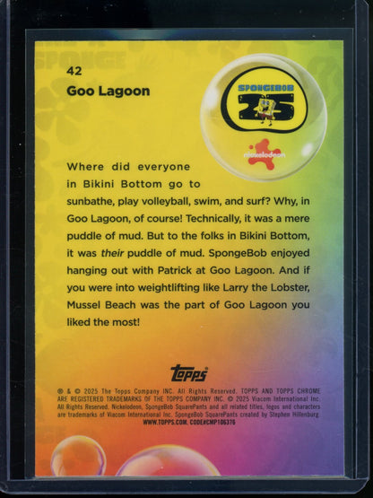 2025 Topps Chrome Spongebob Goo Lagoon Wave Refractor /175 #42 - Trading Card Market