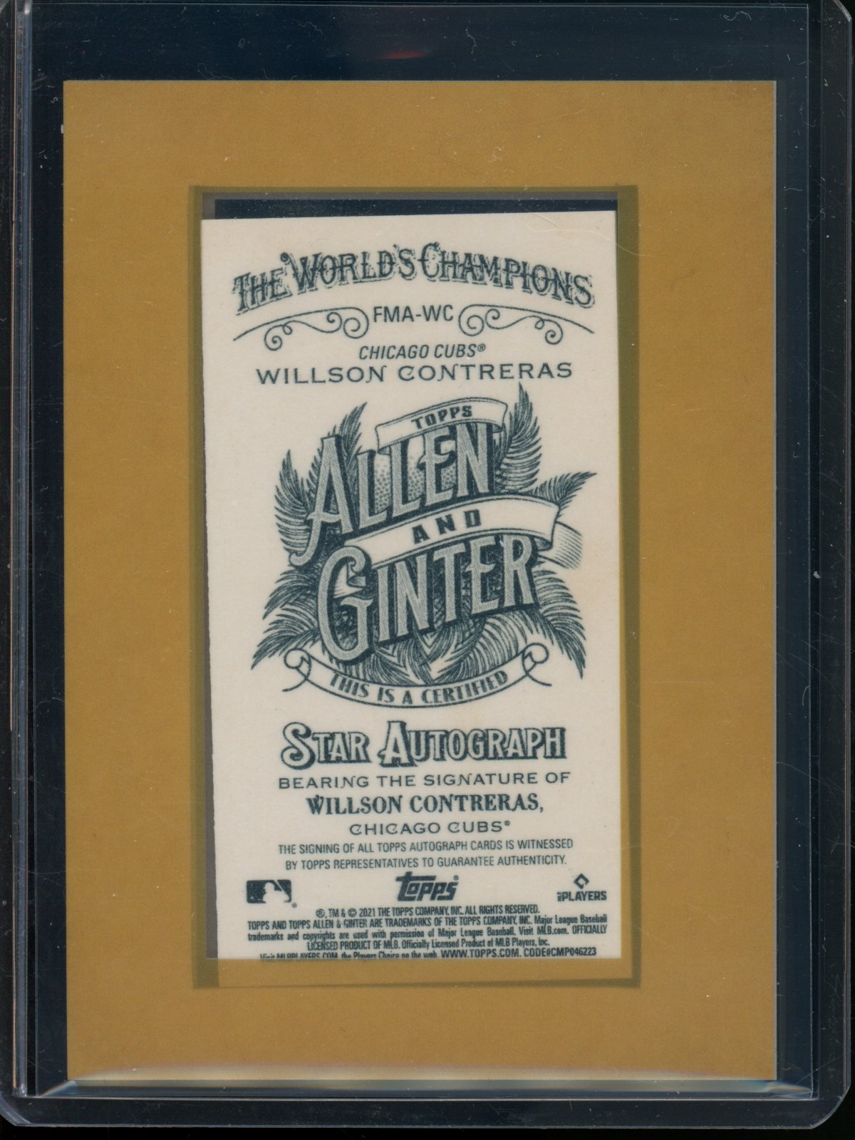 2021 Topps Allen & Ginter Willson Contreras Mini-Framed Autograph Cubs - Trading Card Market