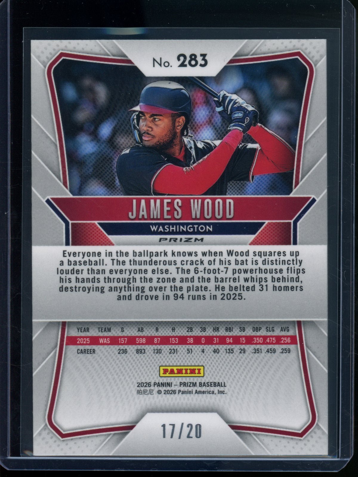 2026 Panini Prizm James Wood Cherry Blossom SSP /20 Nationals - Trading Card Market