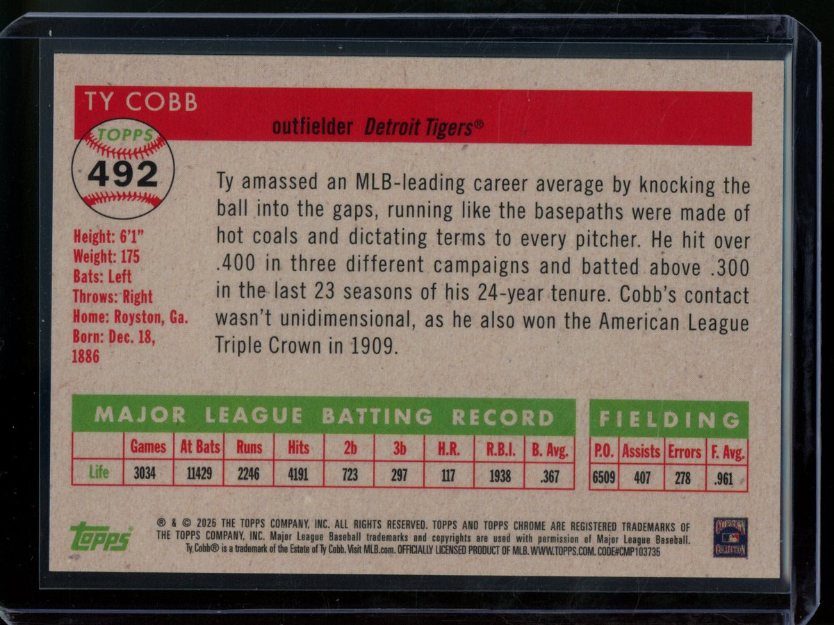 2025 Topps Platinum Ty Cobb Orange Wave Refractor /25 Tigers - Trading Card Market