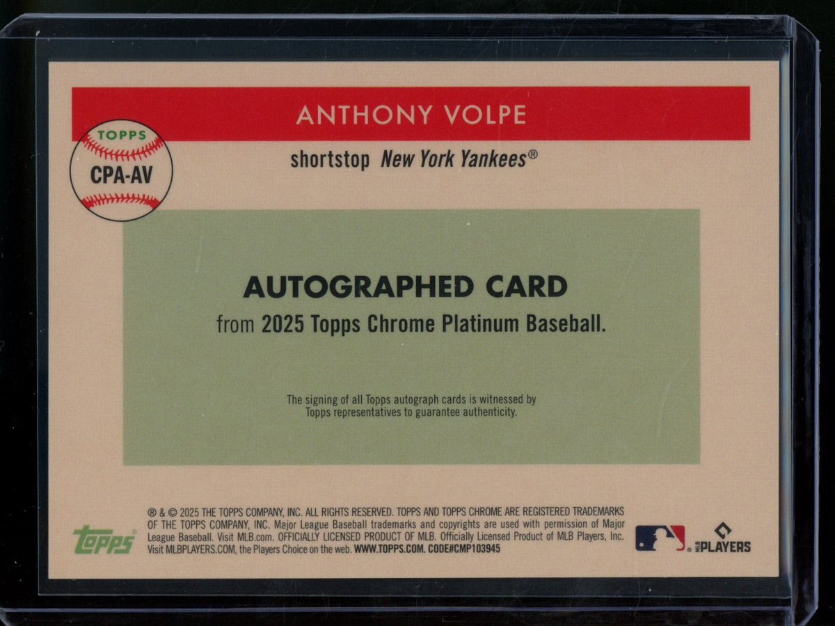 2025 Topps Platinum Anthony Volpe Autograph Yankees - Trading Card Market