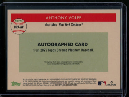 2025 Topps Platinum Anthony Volpe Autograph Yankees - Trading Card Market