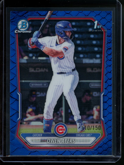 2026 Bowman Chrome Owen Ayers 1st Blue Reptilian Refractor /150 Cubs - Trading Card Market