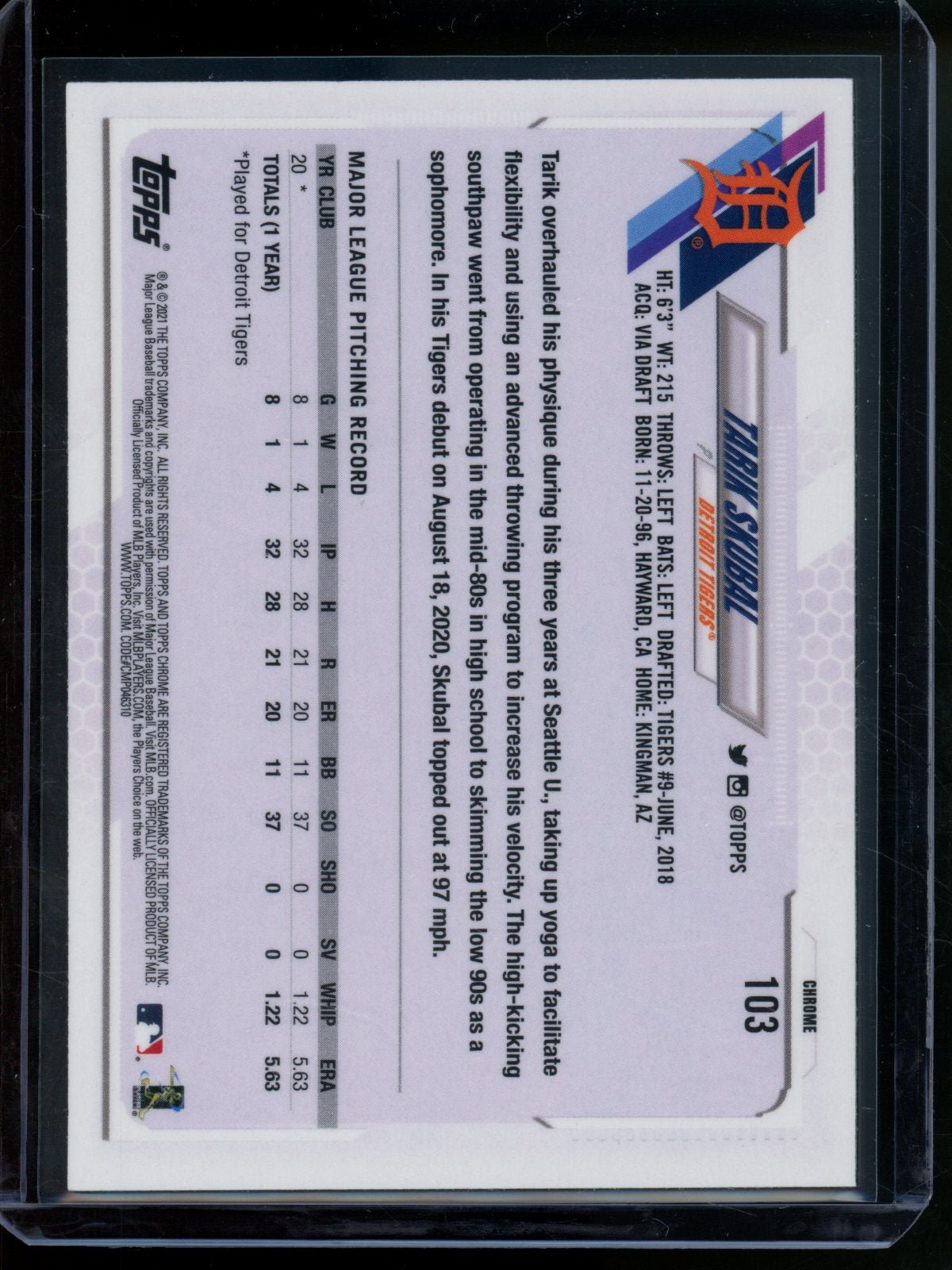 2021 Topps Chrome Tarik Skubal Rookie RC X-Fractor Tigers - Trading Card Market