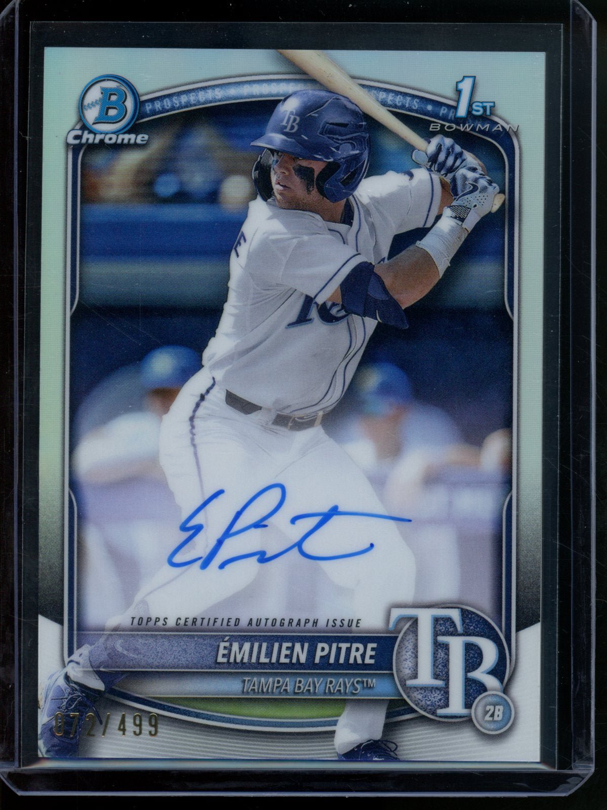 2025 Bowman Chrome Emilien Pitre 1st Refractor Autograph /499 Rays - Trading Card Market