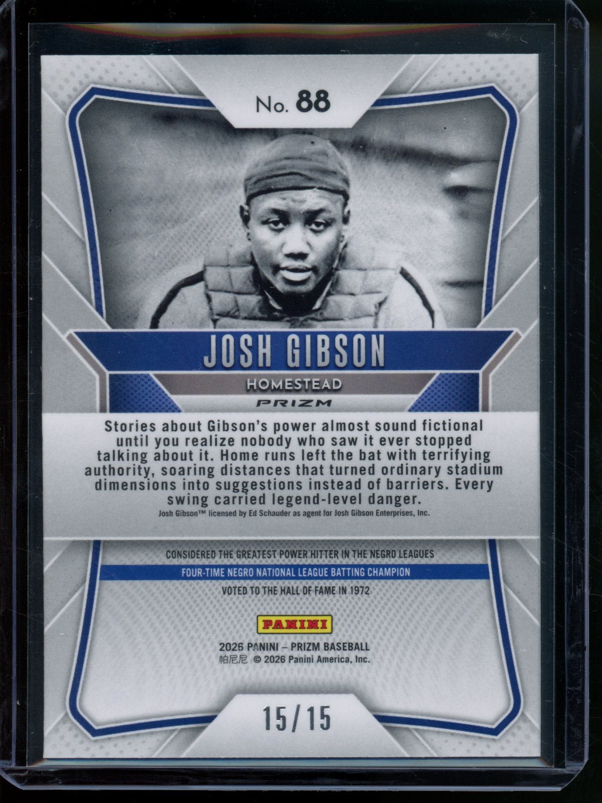 2026 Panini Prizm Josh Gibson Camo SSP /15 Homestead - Trading Card Market