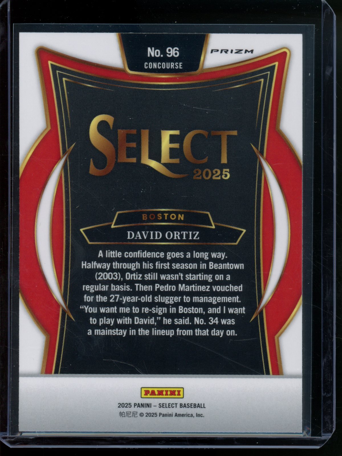 2025 Panini Select David Ortiz Tiger Stripe SSP Concourse Red Sox - Trading Card Market