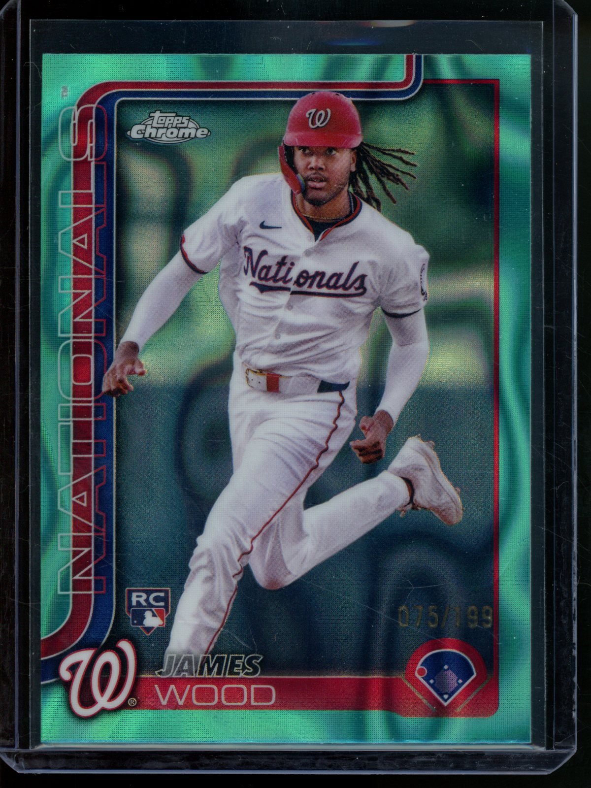 2025 Topps Chrome James Wood Rookie RC Aqua Lava /199 Nationals - Trading Card Market