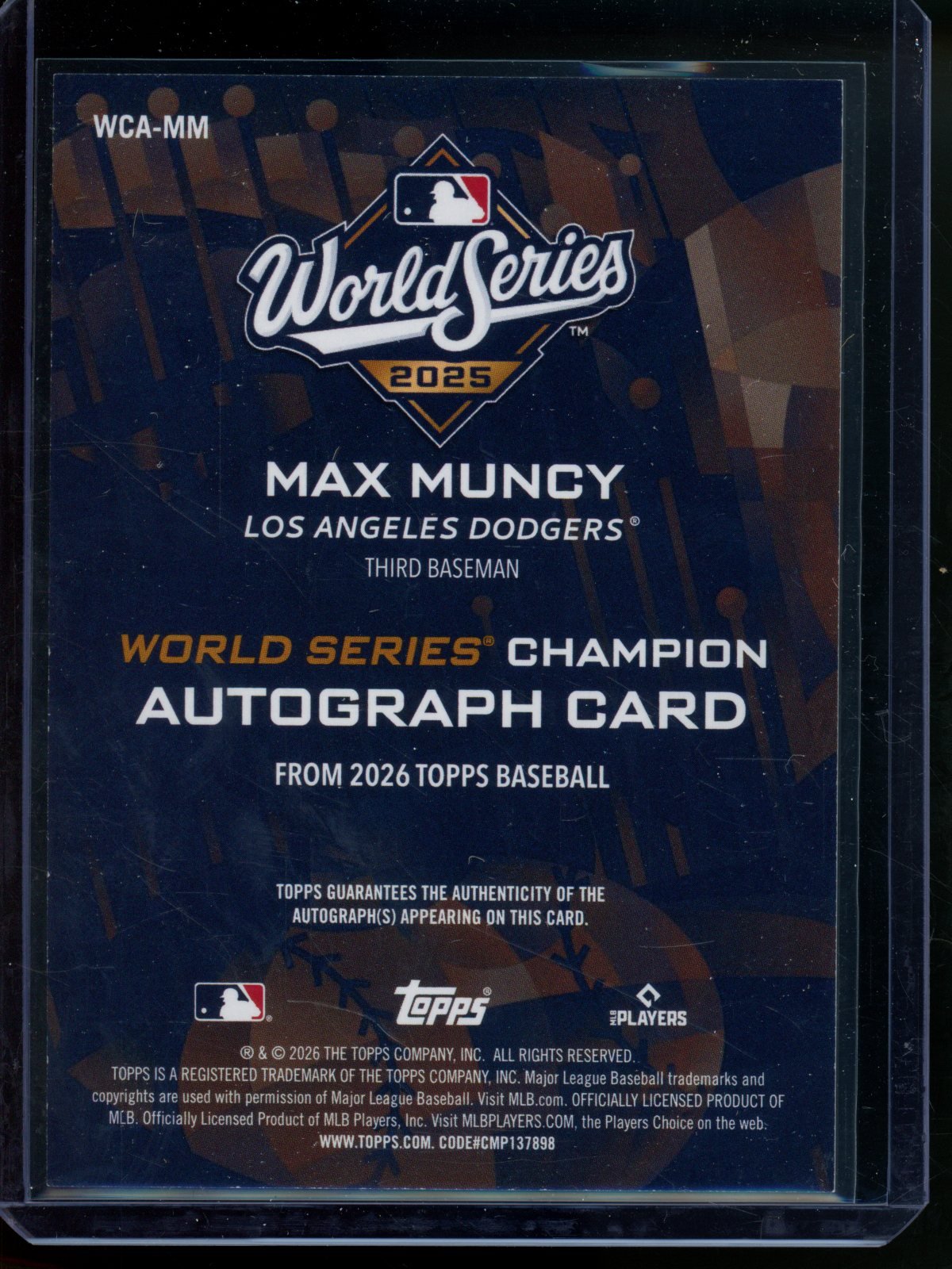 2026 Topps Flagship Max Muncy World Series Gold Autograph /50 Dodgers - Trading Card Market