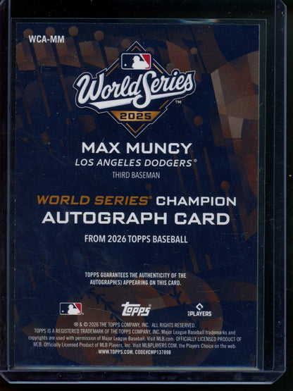 2026 Topps Flagship Max Muncy World Series Gold Autograph /50 Dodgers - Trading Card Market
