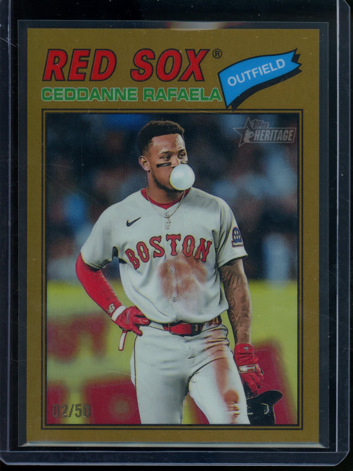 2026 Topps Heritage Ceddanne Rafaela Gold Refractor /50 Red Sox - Trading Card Market