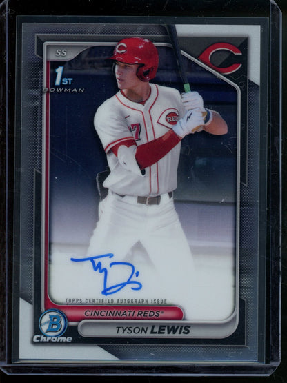 2024 Bowman Chrome Tyson Lewis 1st Autograph Reds - Trading Card Market
