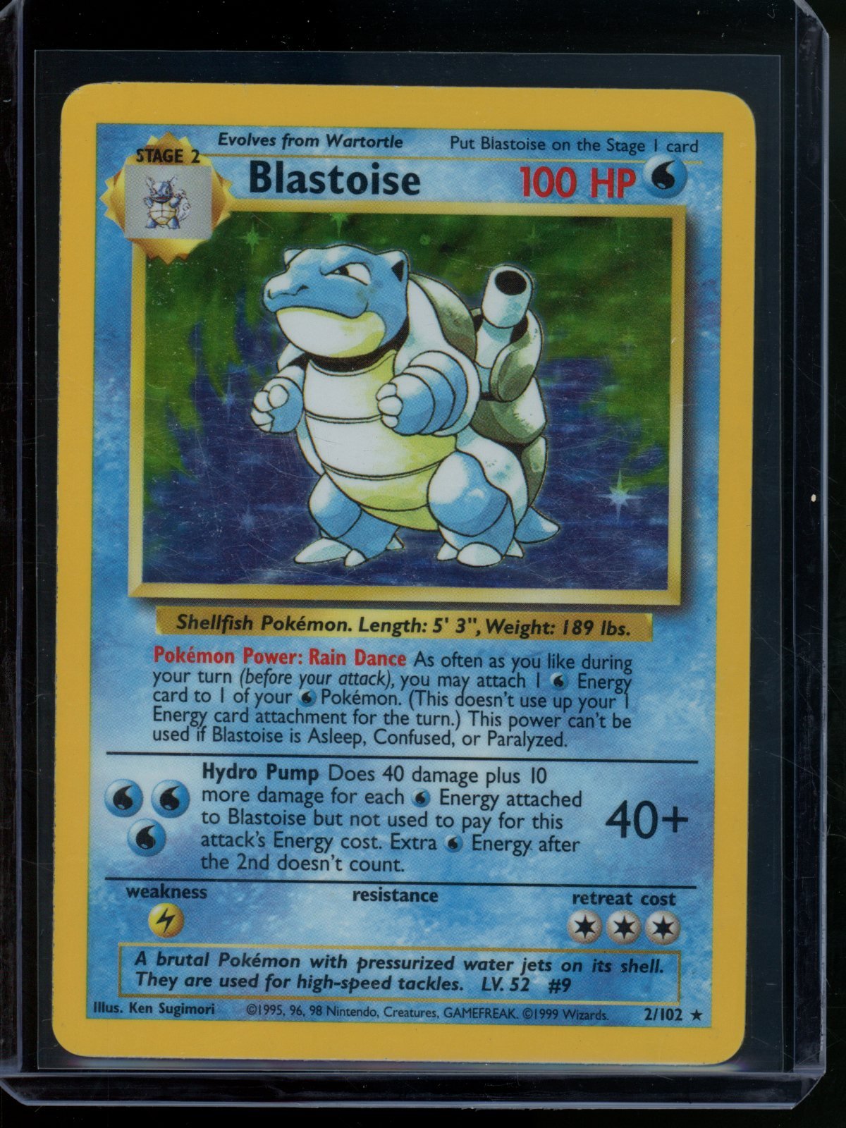 1999 Pokemon Base Set Blastoise Holo 2/102 - Trading Card Market