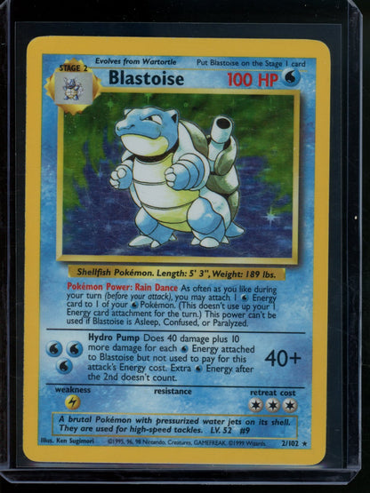 1999 Pokemon Base Set Blastoise Holo 2/102 - Trading Card Market