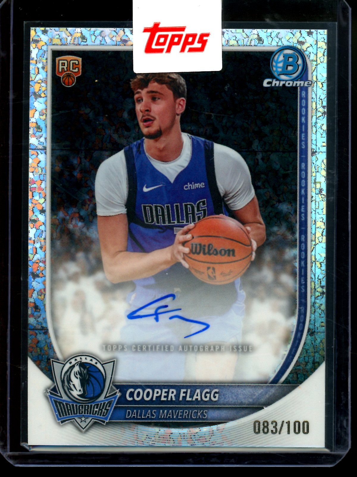 2025/26 Bowman Chrome Cooper Flagg Mini Diamond Rookie Autograph /100 Mavericks