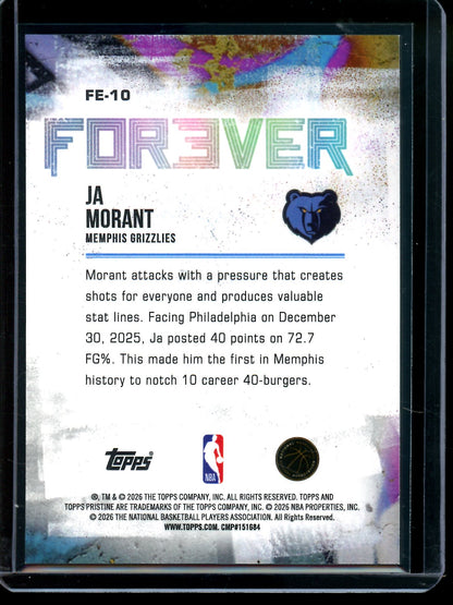 2025/26 Topps Pristine Ja Morant For/Ever Gold Refractor /50 Grizzlies