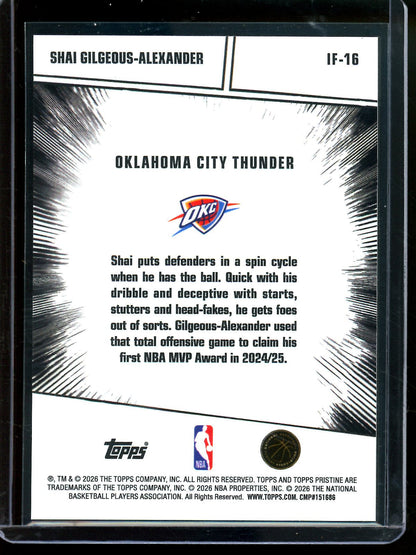 2025/26 Topps Pristine Shai Gilgeous/Alexander Impact Frame Gold Refractor /50 Thunder