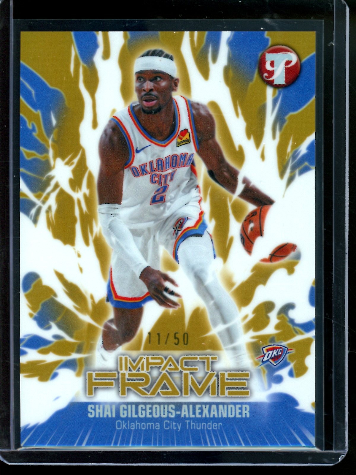 2025/26 Topps Pristine Shai Gilgeous/Alexander Impact Frame Gold Refractor /50 Thunder