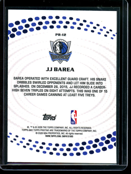 2025/26 Topps Pristine JJ Barea Precisionaries Green Refractor /150 Mavericks