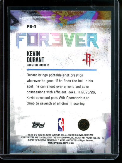 2025/26 Topps Pristine Kevin Durant For/Ever Green Refractor /150 Rockets