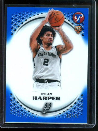 2025/26 Topps Pristine Dylan Harper Blue Rookie Refractor /75 Spurs