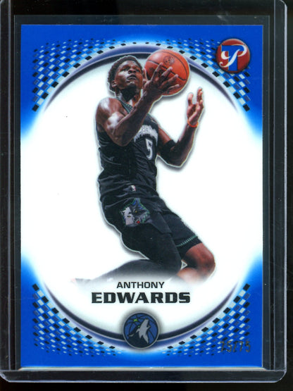 2025/26 Topps Pristine Anthony Edwards Blue Refractor /75 Timberwolves