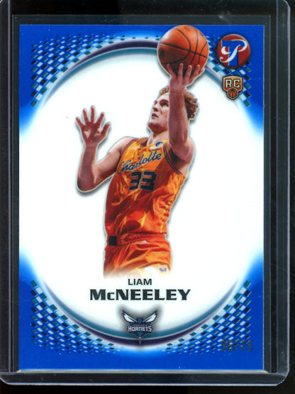 2025/26 Topps Pristine Liam McNeeley Rookie Blue Refractor /75 Hornets