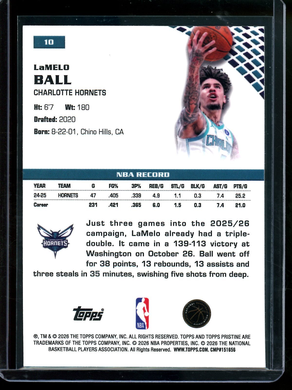 2025/26 Topps Pristine LaMelo Ball Green Refractor /150 Hornets - Trading Card Market