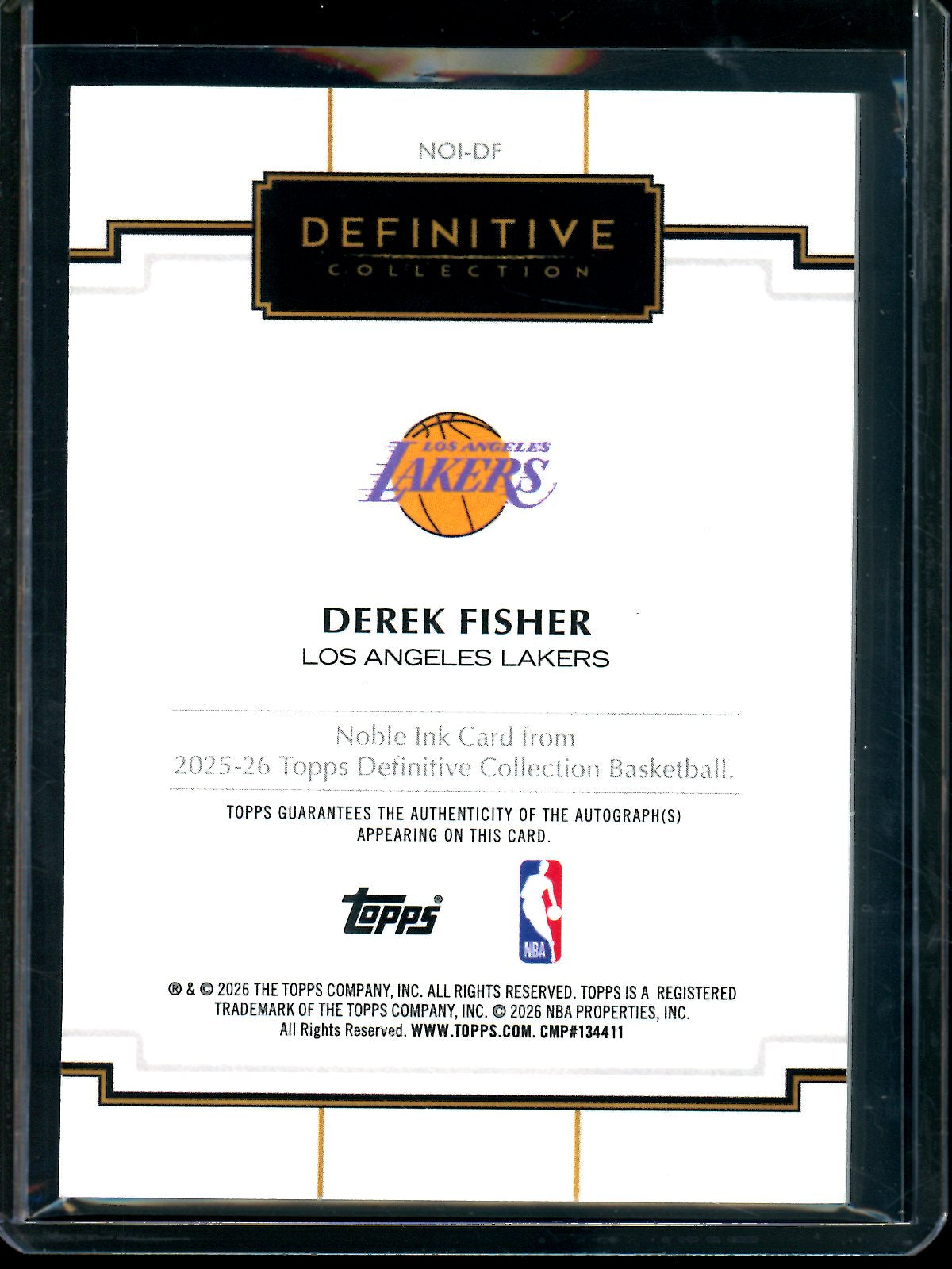 2025/26 Topps Definitive Derek Fisher Orange Noble Ink Autograph /25 Lakers