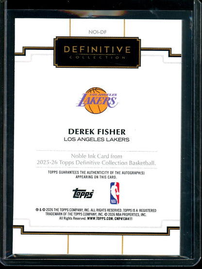 2025/26 Topps Definitive Derek Fisher Orange Noble Ink Autograph /25 Lakers