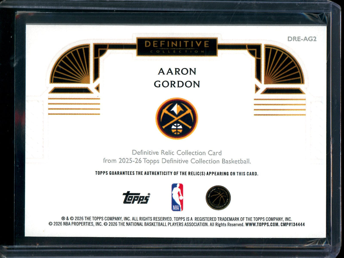 2025/26 Topps Definitive Aaron Gordon Orange Jumbo Relic /25 Nuggets