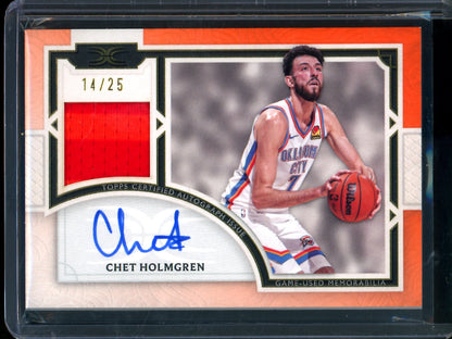 2025/26 Topps Definitive Chet Holmgren Orange Patch Autograph /25 Thunder
