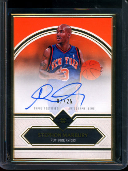 2025/26 Topps Definitive Stephon Marbury Orange Framed Legends Autograph /25 Knicks