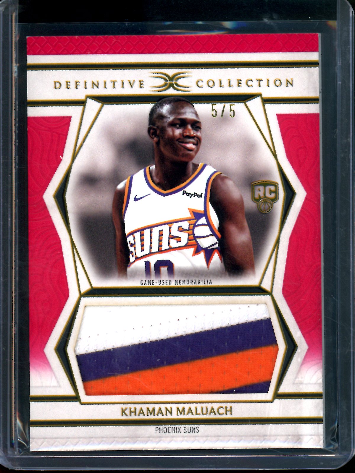 2025/26 Topps Definitive Khaman Maluach Red Rookie Patch /5 Suns