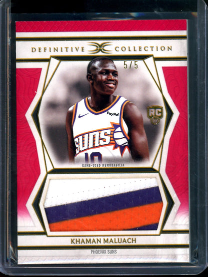 2025/26 Topps Definitive Khaman Maluach Red Rookie Patch /5 Suns