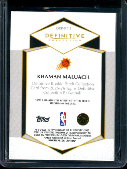 2025/26 Topps Definitive Khaman Maluach Red Rookie Patch /5 Suns